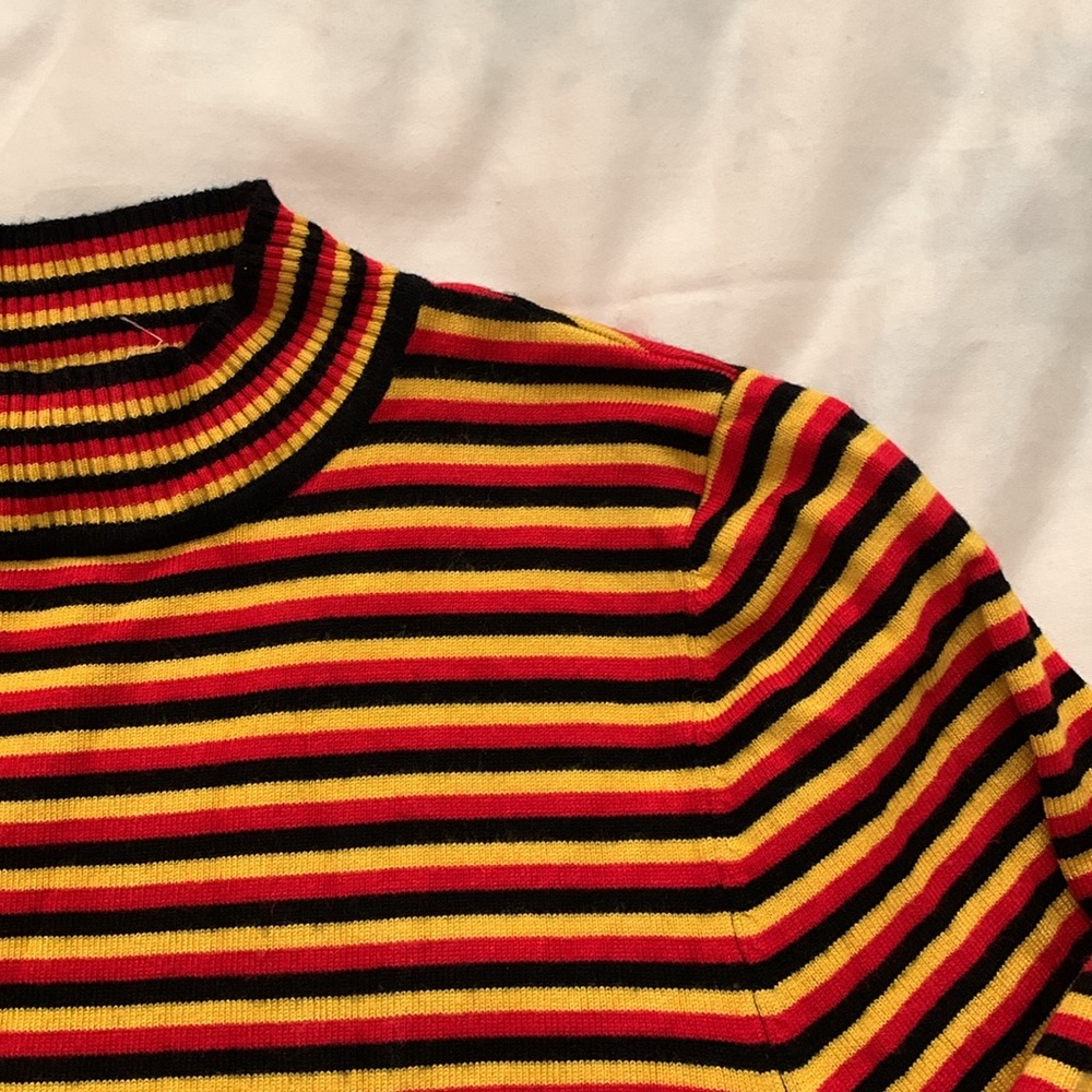 Urban outfitters stripe crewneck crop top sweater - Picture 2 of 3
